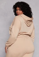 Womens Plus Iris Elastic Hem Hooded Sweatshirt,