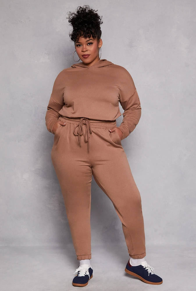 Womens Plus Iris Fleece Drawstring Sweatpants,