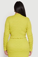 Womens Plus Almost Famous Textured Knit Funnel Neck Top, 3X