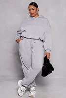 Womens Plus Size Almost Famous Rhinestone Hooded Sweatshirt, Grey, Size 1X