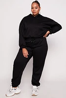 Womens Plus Size Almost Famous Rhinestone Sweatpants, Black, Size 3X