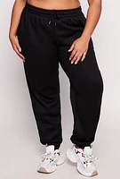 Womens Plus Size Almost Famous Rhinestone Sweatpants, Black, Size 3X