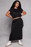 Womens Plus Almost Famous Cap Sleeve Sweatshirt,