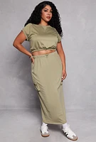 Womens Plus Size Almost Famous Cap Sleeve Sweatshirt, Green, Size 2X
