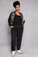 Womens Plus Size Almost Famous Fleece High Waist Sweatpants, Black, Size 3X