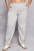 Womens Plus Size Almost Famous High Waist Sweatpants, Grey, Size 2X