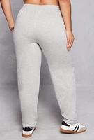 Womens Plus Size Almost Famous High Waist Sweatpants, Grey, Size 1X