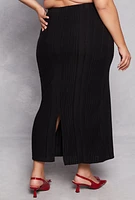 Womens Plus Almost Famous Ribbed Knit Maxi Skirt,