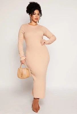 Womens Plus Daisy Long Sleeve Maxi Dress,