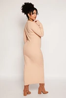 Womens Plus Daisy Long Sleeve Maxi Dress,