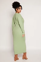 Womens Plus Daisy Long Sleeve Maxi Dress, 1X