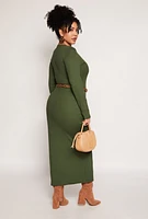 Womens Plus Daisy Long Sleeve Maxi Dress,