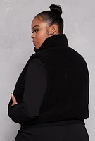 Womens Plus Almost Famous Sherpa Vest,