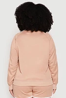 Womens Plus 08 Varsity Stripe Track Jacket,