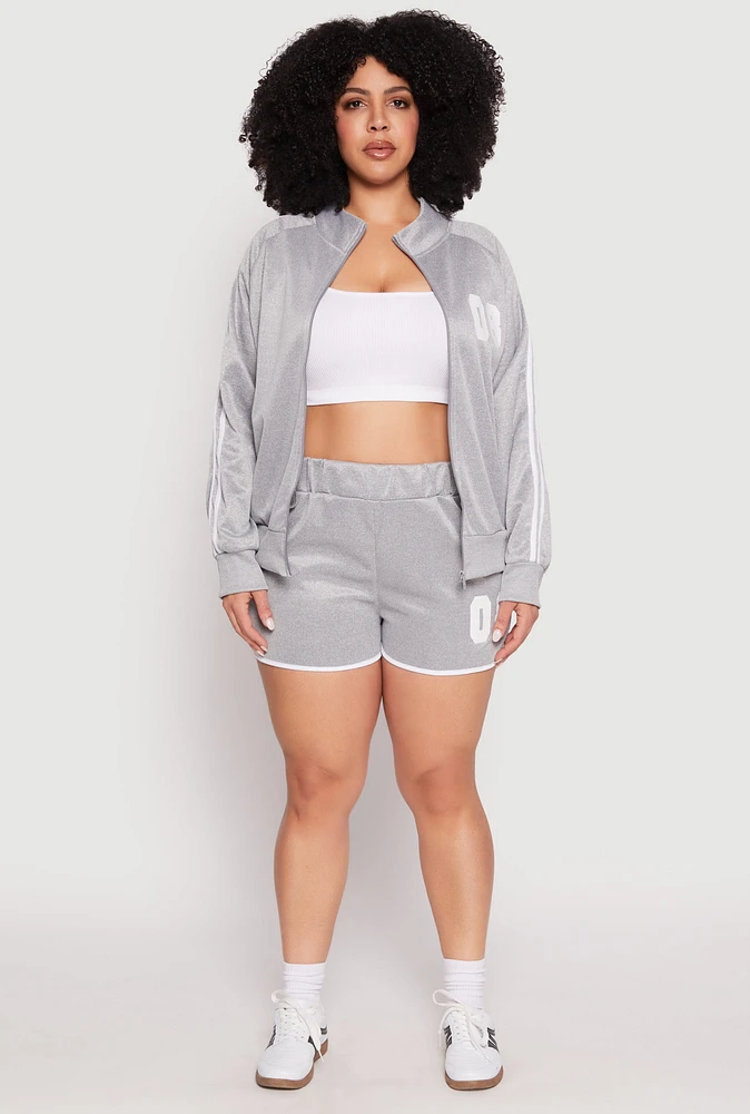 Womens Plus Size 08 Dolphin Shorts, Grey, Size 1X