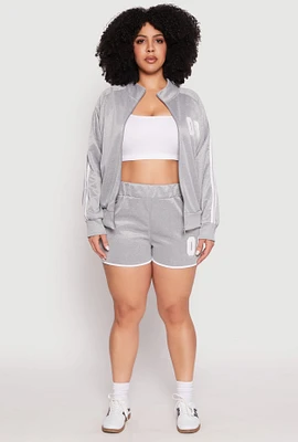 Womens Plus Size 08 Dolphin Shorts, Grey, Size 1X
