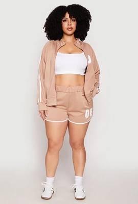 Womens Plus Size 08 Dolphin Shorts, Khaki, Size 3X