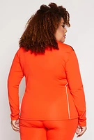 Womens Plus Size Mesh Insert Track Jacket, Orange, Size 1X