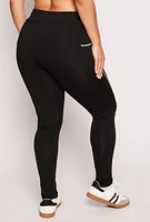 Womens Plus Decorative Stitch Pocket Leggings,