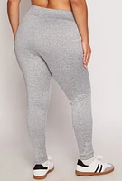 Womens Plus Size Decorative Stitch Pocket Leggings, Grey, Size 4X