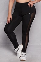 Womens Plus Mesh Insert Active Leggings,