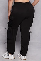 Womens Plus Size Toggle Drawstring Detail Sweatpants, Black, Size 1X