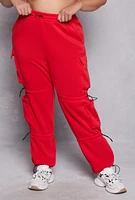 Womens Plus Size Toggle Drawstring Detail Sweatpants, Red, Size 2X