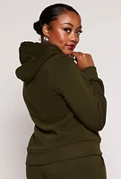 Womens Plus Sherpa Lined Zip Front Hoodie, 1X