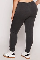 Womens Plus Size Fleece High Waist Drawstring Joggers, Grey, Size 2X