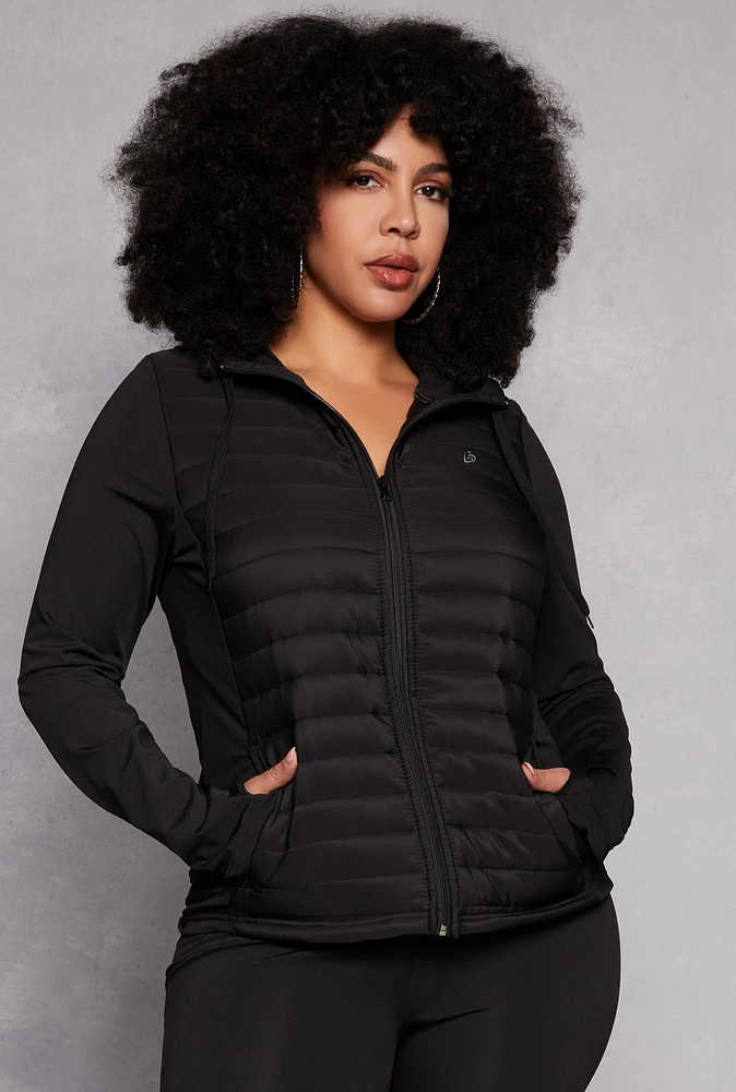 Womens Plus Puffer Track Jacket,