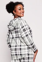 Womens Plus Size Fleece Half Zip Hoodie, Green, Size 3X