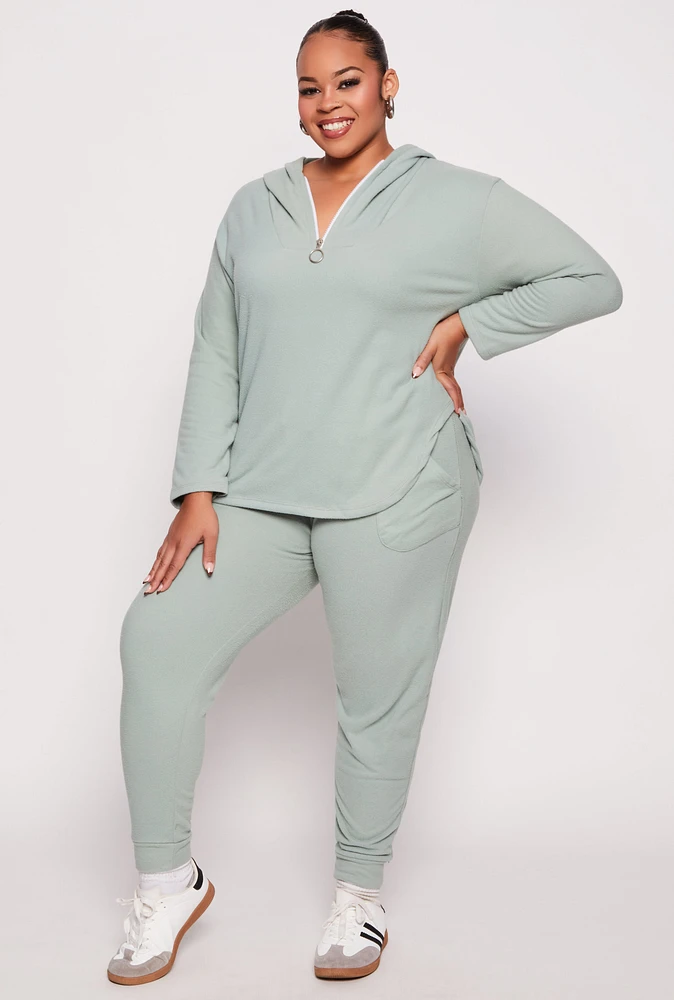 Womens Plus Fleece Lined Drawstring Joggers, 3X