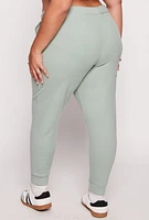 Womens Plus Fleece Lined Drawstring Joggers, 3X