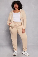 Womens Plus Fleece Lined Zip Front Hoodie,