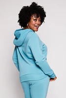 Womens Plus Bear Graphic Pullover Hoodie,