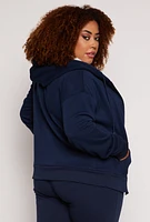 Womens Plus City Graphic Zip Front Hoodie, 2X