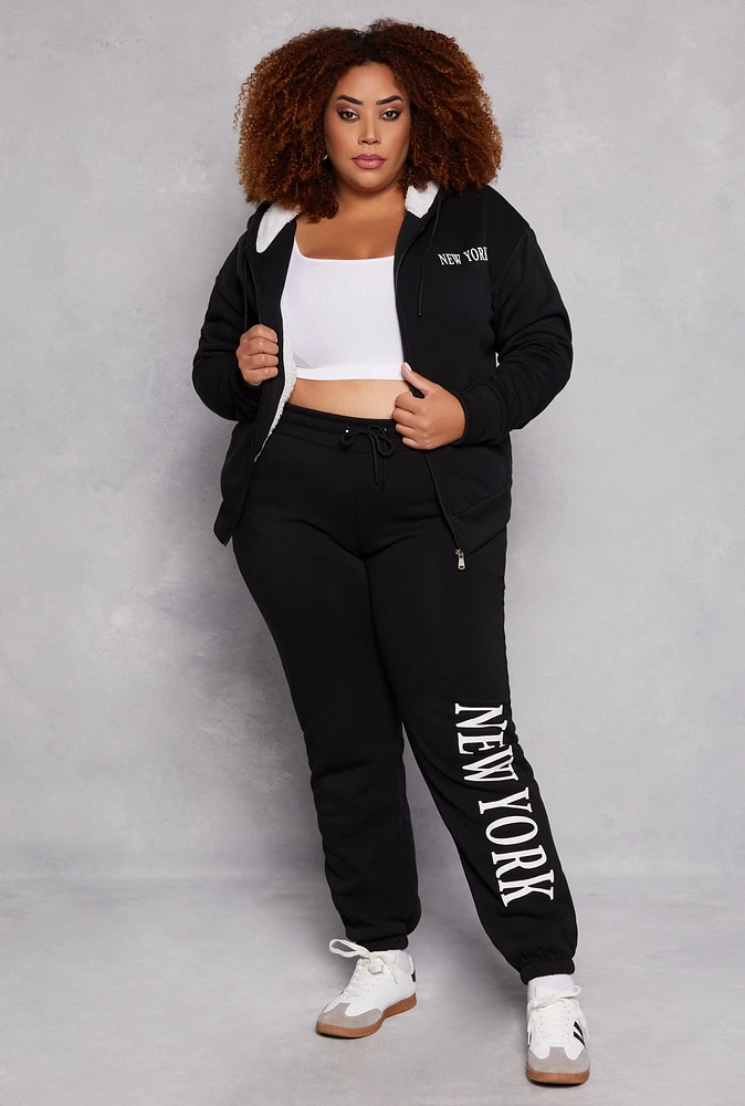 Womens Plus City Graphic Sweatpants,