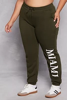 Womens Plus Size City Graphic Sweatpants, Green, Size 3X
