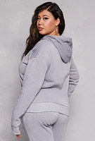 Womens Plus Size New York Chenille Graphic Pullover Hoodie, Grey, Size 1X