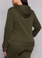 Womens Plus Attitude Bear Graphic Pullover Hoodie, 1X