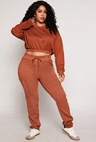 Womens Plus Fleece Cropped Sweatshirt, 2X