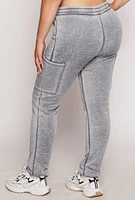 Womens Plus Size Fleece Drawstring Sweatpants, Grey, Size 1X