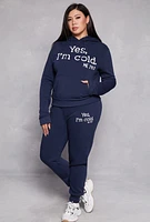 Womens Plus Yes Im Cold Hoodie,