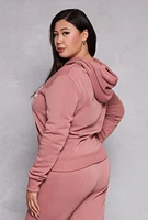 Womens Plus Size Yes Im Cold Hoodie, Pink, Size 1X