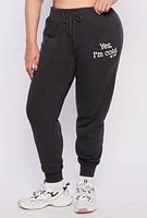 Womens Plus Size Yes Im Cold Joggers, Grey, Size 3X