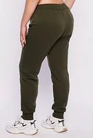 Womens Plus Size Yes Im Cold Joggers, Green, Size 1X