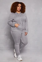 Womens Plus Size Fleece Zip Front Hoodie, Grey, Size 2X