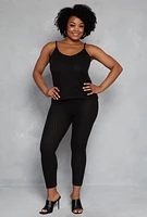 Womens Plus Brushed Ribbed Knit Cami,