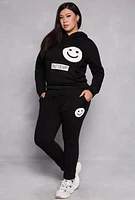 Womens Plus Smile To Be Happy Hoodie,