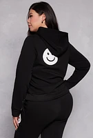 Womens Plus Smile To Be Happy Hoodie,